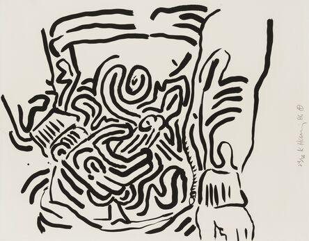 Keith Haring, ‘One Plate, from Bad Boys (Littmann p.58)’, 1986
