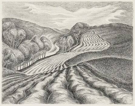 Wanda Gág, ‘Two Landscapes: Spring on the Hillside, alternatively titled Farmland’, 1935