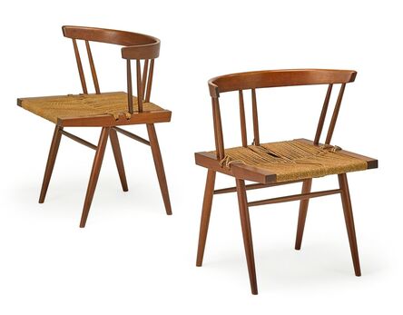 George Nakashima, ‘Two Grass-Seated chairs, New Hope, PA’