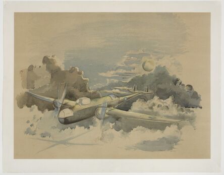 Paul Nash, ‘Moonlight voyage, Hampden flying above the Clouds’, 1940