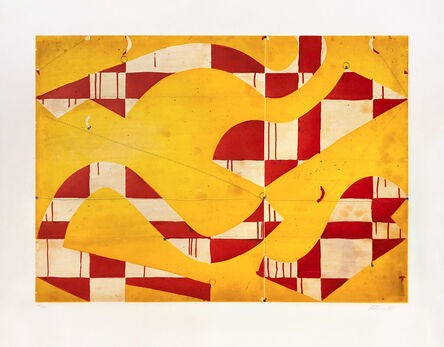 Caio Fonseca, ‘Seven String Etching with Yellow and Red’, 2001