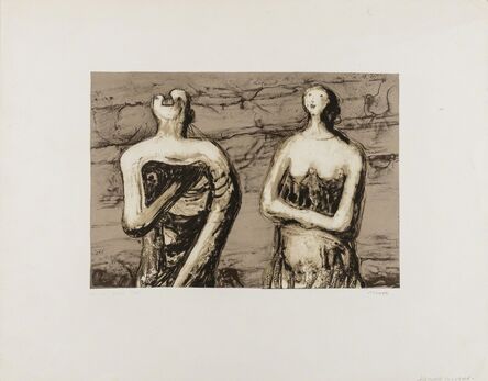 Henry Moore, ‘Man and Woman Three-quarter Figures (Cramer 490)’, 1978