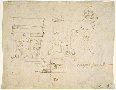 Raphael, ‘Architectural Details and a Soldier [verso]’