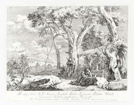 Marco Ricci, ‘Landscape With Two Hermits’, 1730