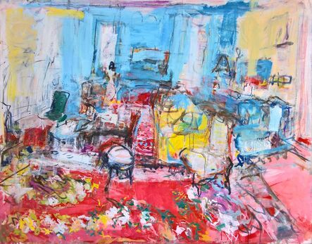 Brigitte Chombart de Lauwe, ‘The drawing room in blue and red’, 2017