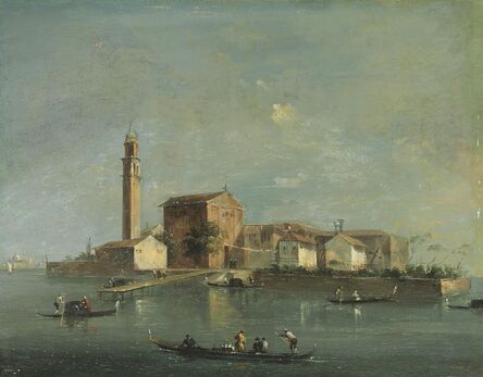 Giacomo Guardi, ‘A view of the Island of San Giorgio in Alga, Venice’