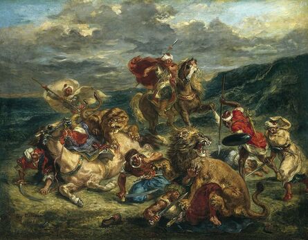 Eugène Delacroix, ‘Lion Hunt’, 1861