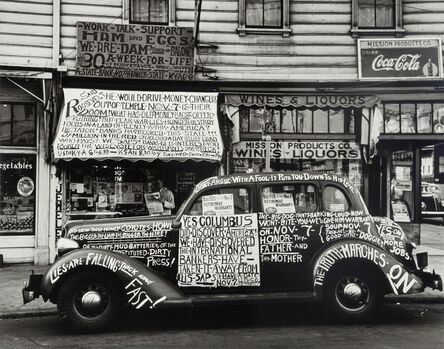 John Gutmann, ‘Yes, Columbus Did Discover America!, San Francisco’, 1938