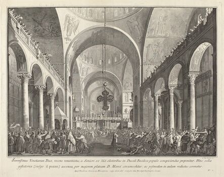 Giovanni Battista Brustolon after Canaletto, ‘The Newly Elected Doge Presented to the People in San Marco’, 1763/1766