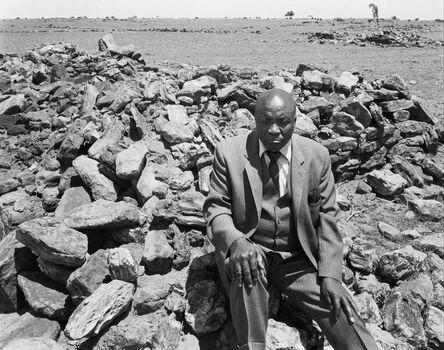 David Goldblatt, ‘Luke Kgatitsoe at his house, bulldozed in February 1984 by the government after the forced removal of the people of Mapoga, a black-owned farm, which had been declared a “black spot”, Ventersdorp district, Transvaal. 21 October 1986 ’, 1986