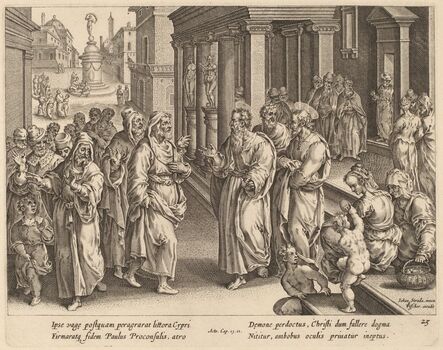 Philip Galle after Jan van der Straet, ‘Saint Paul Disputes the Sorcerer’