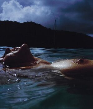 Valerie Floating in the Sea, Mayreau Island