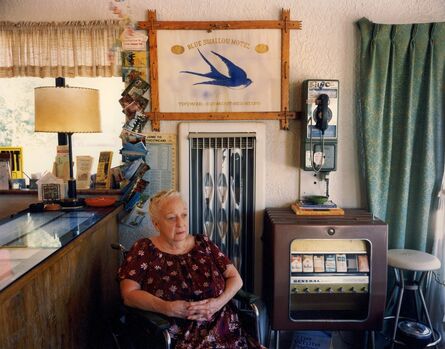 Steve Fitch, ‘Lillian Redman, Blue Swallow Motel, Rt. 66, Tucumcari, New Mexico; July, 1990’