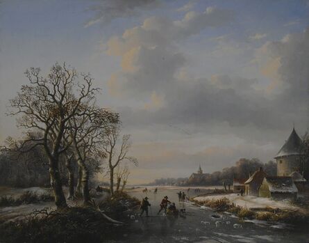 Barend Cornelis Koekkoek, ‘Winter Scene at a River’, 1847
