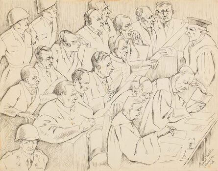 George Biddle, ‘Nuremberg Trial, The Accused’, 1946