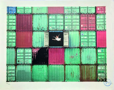 JR, ‘The ballerina jumping in containers, Le Havre, France,’, 2014