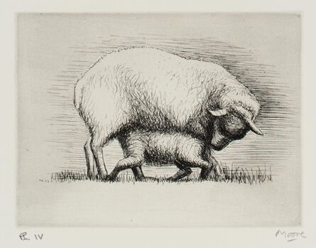 Henry Moore, ‘Sheep with Lamb IV (1972) (signed)’, 1972