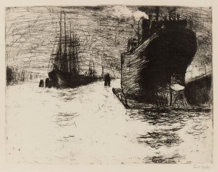 Emil Nolde, ‘Hamburg, Reiherstiegdock (Hamburg Dry Dock)’, 1910