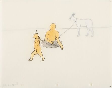 Avish Khebrehzadeh, ‘Monkey, Goat, and Trainer (Animation Drawing)’, 2008