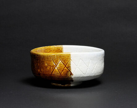 Ohi Toshio, ‘Amber and White Tea Bowl’, 2014