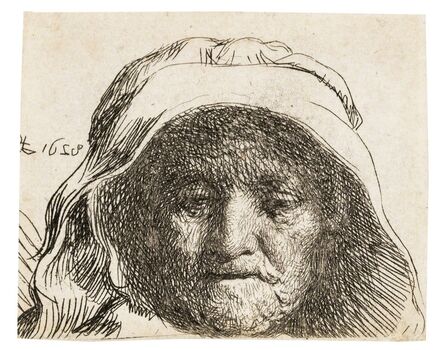 Rembrandt van Rijn, ‘The artist's mother: head only, full face’, 1628