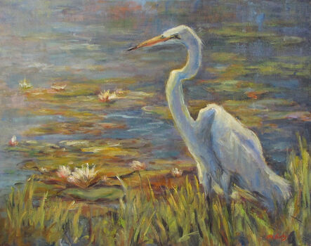 Ann M Lawtey, ‘Egret Hunting in the Grasses’, 2016