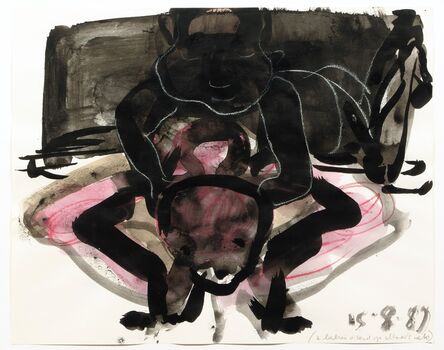 Marlene Dumas, ‘2 Babies Zittend op Elkaars Nek’, 1989