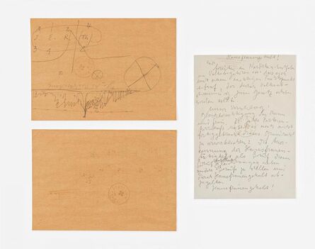 Joseph Beuys, ‘Mixed lot of two drawings and one handwritten text’