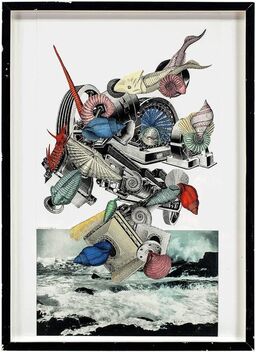 Elaine Lustig Cohen, ‘Elaine Lustig Cohen "Sea Machine" - Surrealist Mixed Media Seascape SIGNED’, 20th Century