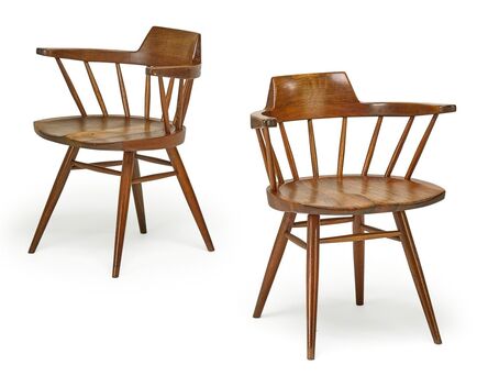 George Nakashima, ‘Pair of Captain's chairs, New Hope, PA’, 1970 or 71
