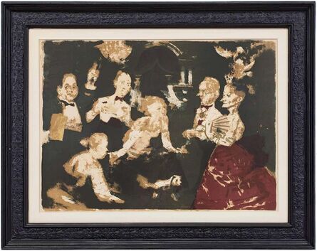 Jack Levine, ‘Dinner Party’, Circa Mid -Late 1900's
