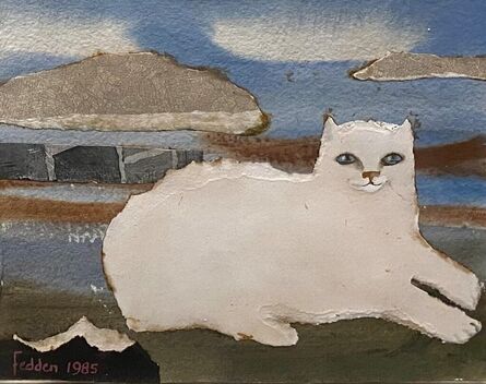 Mary Fedden, ‘White cat’, 1985