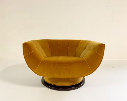 Adrian Pearsall, ‘Swivel Lounge Chair in Loro Piana Velvet’, 1970s