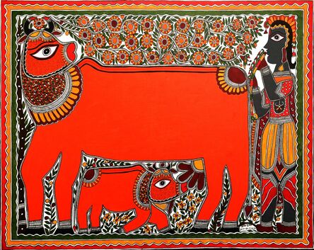 Baua Devi, ‘Krishna love in cow’, 2017