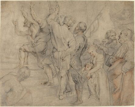 Peter Paul Rubens, ‘Part of the Crowd at the Ecce Homo, over Anonymous Italian after Titian’