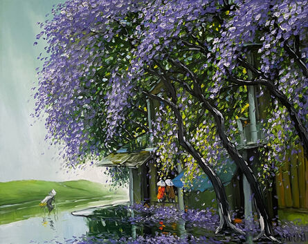 Le Thanh Son, ‘'Hanoi in Purple Flowers' Impressionist Oil Painting’, 2021