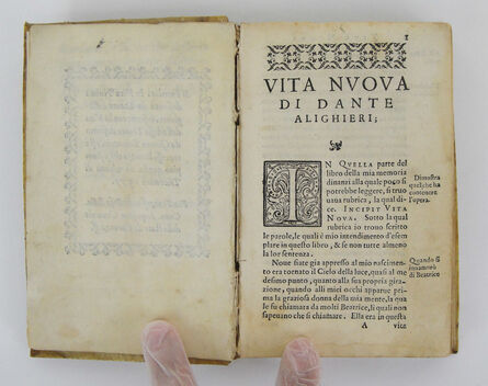 Dante Alighieri and Giovanni Boccaccio, ‘La vita nuova (The new life) - Editio princeps’, 1576
