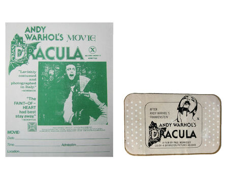 Andy Warhol, ‘2 PIECE LOT- "Andy Warhol's DRACULA", 1974, BANDAGE Film Promotion Giveaway, & Handbill RARE’, 1974