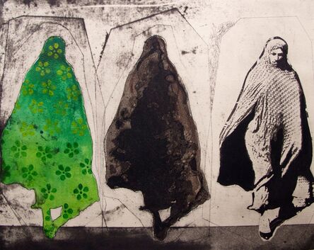 Nahid Hagigat, ‘Three Women in Green Pattern’, 2015