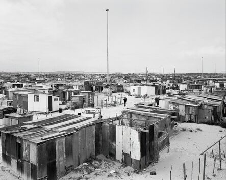 David Goldblatt, ‘Flushing Meadows and lightning masts, Site B, Khayelitsha, Cape Town, 11 October 1987’, 1987