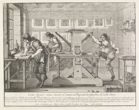 Abraham Bosse, ‘Cette figure vous montre comme on imprime les planches de taille douce’, 1642