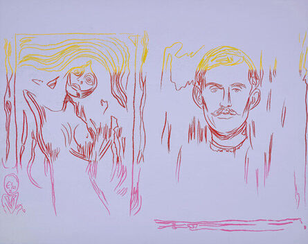 Andy Warhol, ‘After Munch Self Portrait and Skeleton arms’, 1984