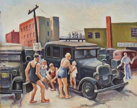 Daniel Ralph Celentano, ‘Long Beach WPA Mid 20th Century American Scene Social Realism Modernism Ashcan ’, ca. 1930s
