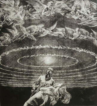 Illustrations of Dante's Divine Comedy by  Martin Stommel, installation view