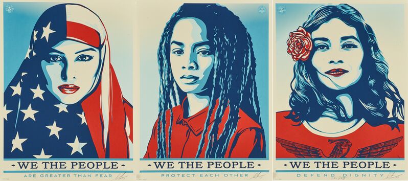 Shepard Fairey, ‘We the People’, 2017, Print, Three screenprints in colors, Rago/Wright/LAMA