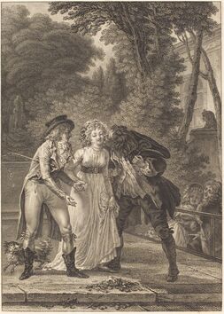 Charles Louis Lingée after Jacques Louis François Touzé, ‘Le baiser rendu: Le baiser rendu’