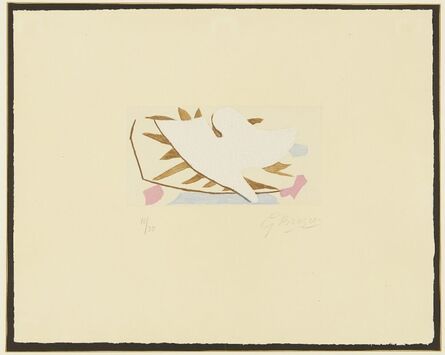 Georges Braque, ‘L'ordre de oiseau blanc au fond bleu et rose’, 1962