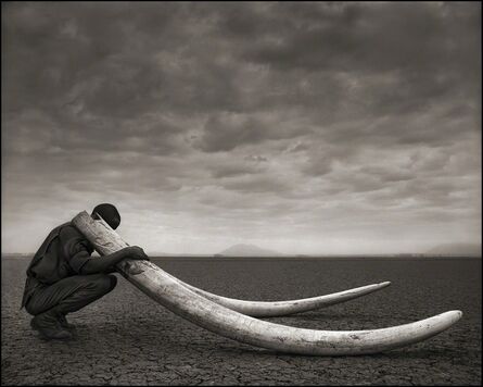 Nick Brandt, ‘Ranger with Tusks of Killed Elephant, Amboseli’, 2011
