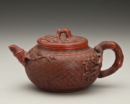 ‘Teapot with Plum and Bamboo Design’, 1800s