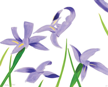 Alex Katz, ‘Purple irises on white’, 2023